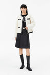 Wool and Leather Patchwork Coat | LILY ASIA