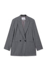 Wool Blend Striped Suit Jacket | LILY ASIA