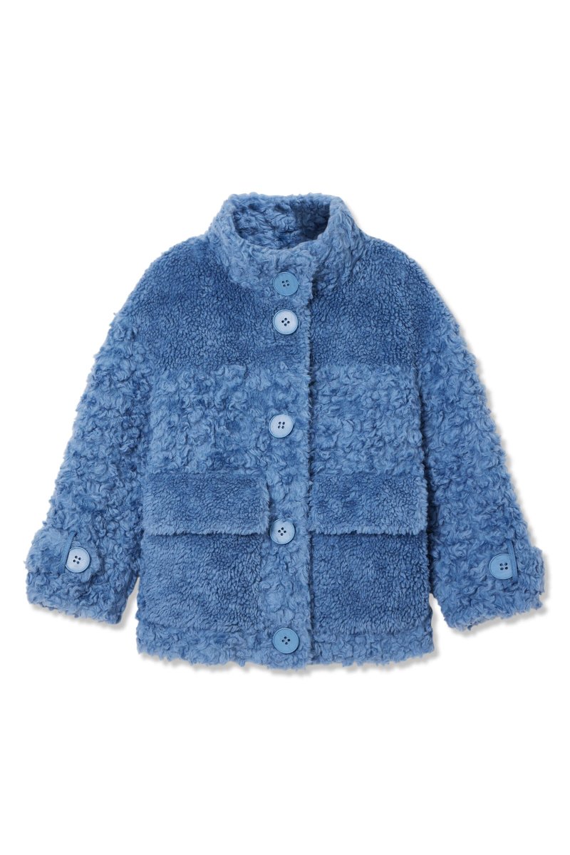 Wool Turtleneck Fur Coat | LILY ASIA