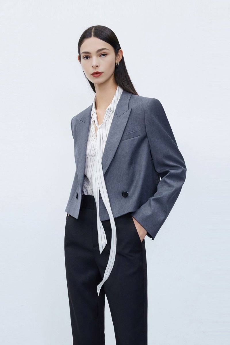 Woolen Ultra-Short Suit Jacket | LILY ASIA
